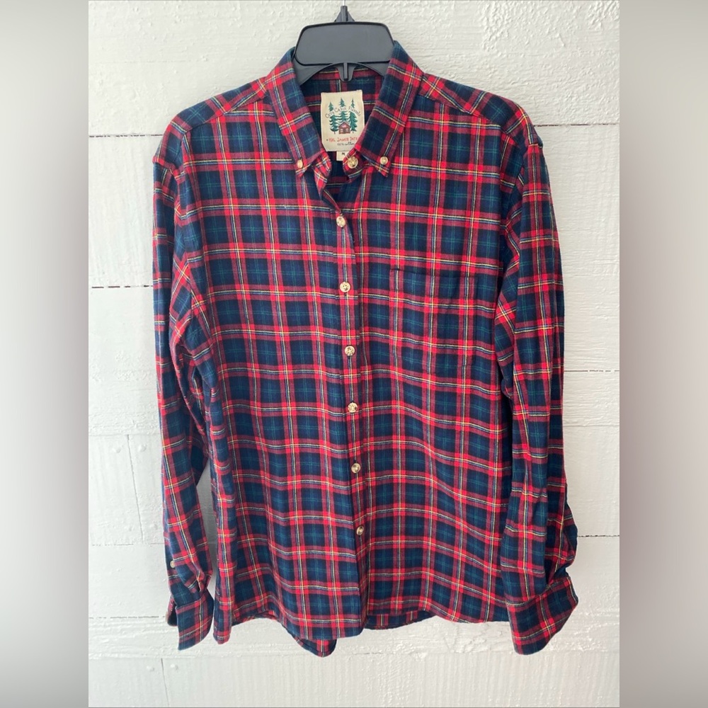 Kiel James Patrick Cozy Cabin Flannels Red Plaid Button Down Shirt Women M